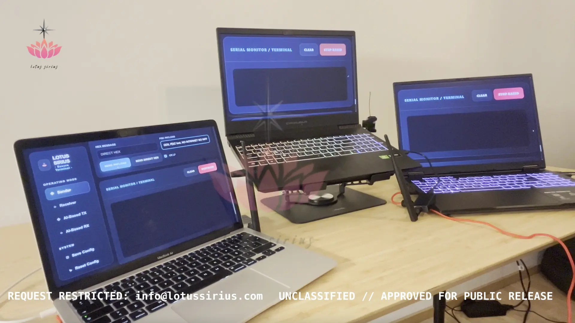 Three independent hardware nodes field-verifying the Lotus Sirius DDIL PQC AI protocol without internet, GPS, Bluetooth or a central server